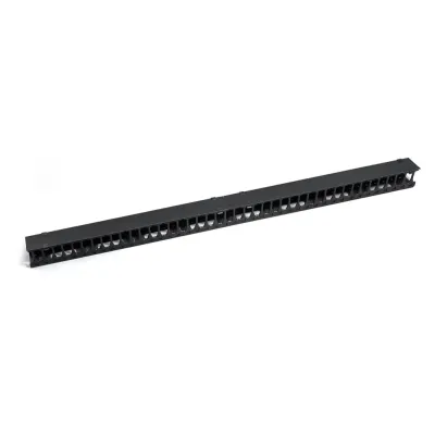 Cabeus VCM-PL-42U-BK вертикальный кабельный органайзер-гребенка в шкаф 42U, пластиковый, цвет черный (RAL 9004)