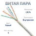 Витая пара UTP (U/UTP), категория 6, 4 пары (23 AWG), одножильный, нг(А)-LSLTx, серый (20 м)