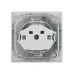 Розетка Intro Plano 1-206-03 с заземлением 2P+E Schuko со шторками, 16А-250В, IP20, СУ, алюминий