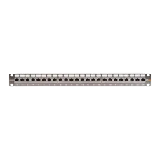 Панель 19'', 1U, 24 порта, Кат.6a, RJ45/8P8C, экран., металлик