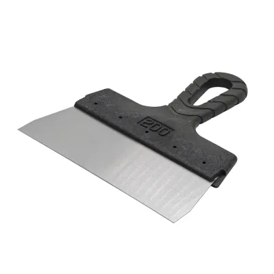 Шпатель фасадный прямой, нержавеющая сталь 0,45мм, пластиковая рукоятка, 200мм