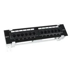Панель коммутационная СегментЛАН Cat5e настенная, 12 портов, UTP, RJ45, черная