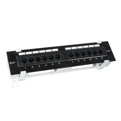 Панель коммутационная СегментЛАН Cat5e настенная, 12 портов, UTP, RJ45, черная
