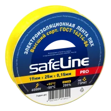 Изолента Safeline 19/25 желтый