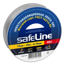 Изолента Safeline 19/25 серо-стальной