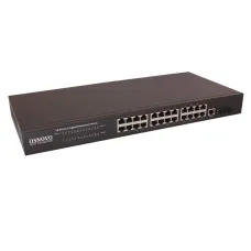 Управляемый (L2+) коммутатор Gigabit Ethernet на 26 портов.Порты 24 x GE (10/100/1000Base-T) + 2 x GE SFP (1000Base-X), Консольный порт Уровень управления L2 (Full managed) Поддержк