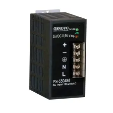Промышленный блок питания. DC55V, 0,9A (48W). Диапазон входных напряжений AC100-240V. КПД 83%. Регулировка выходного напряжения в диапазоне 50-60V. Защита о