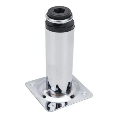 Ножка металл.круглая, регулир. с винтом, D30х100мм, хром - накл. Tech-Krep