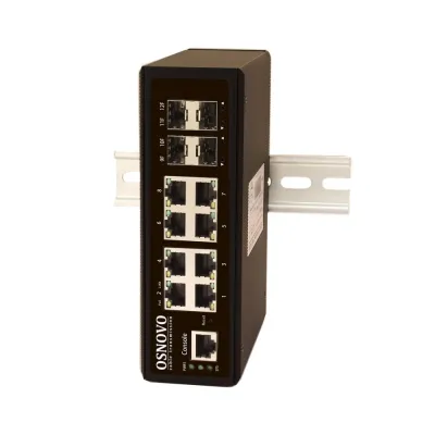 Промышленный управляемый (L2+) коммутатор Gigabit Ethernet на 8 GE Rj45 + 4 GE SFP порта SW-70804/IL