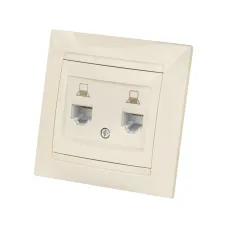 Розетка компьютерная двойная RJ45 сл. кость  Лама