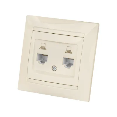 Розетка компьютерная двойная RJ45 сл. кость  Лама