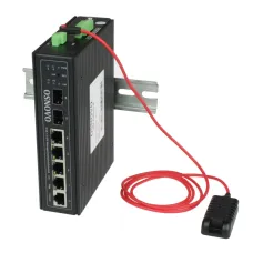 Промышленный управляемый (L2+) коммутатор Gigabit Ethernet на 4GE RJ45 + 2 GE SFP порта с функцией мониторинга температуры/ влажности/ напряжения SW-70402/ILS