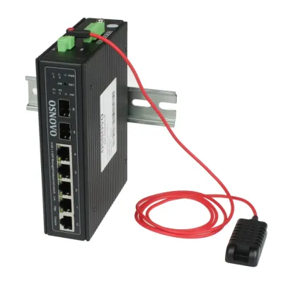 Промышленный управляемый (L2+) коммутатор Gigabit Ethernet на 4GE RJ45 + 2 GE SFP порта с функцией мониторинга температуры/ влажности/ напряжения SW-70402/ILS