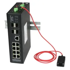 Промышленный управляемый (L2+) коммутатор Gigabit Ethernet на 8GE RJ45 + 4 GE SFP порта с функцией мониторинга температуры/ влажности/ напряжения SW-70804/ILS
