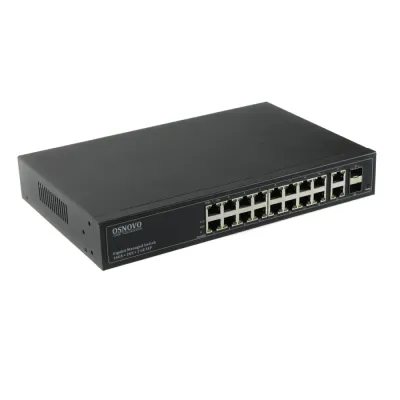 SW-71802/L Коммутатор Gigabit Ethernet управляемый на 18 RJ45 + 2 GE SFP порта. Порты: 18 x GE (10/100/1000 Base-T) , 2 x GE SFP (1000 Base-X). Поддержка режима CCTV: Увеличение расстояни