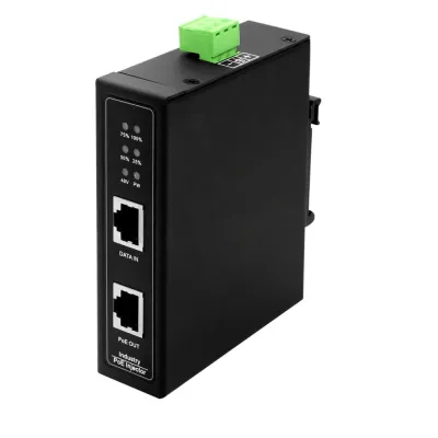 Промышленный гигабитный PoE-инжектор. Соответствует стандартам PoE IEEE 802.3af/at. Автоматическое определение PoE устройств. Мощность PoE  - до 30W. Подд