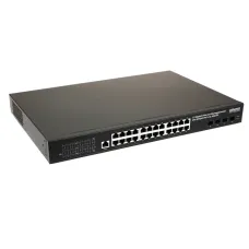 Управляемый L3 коммутатор на 24xGE RJ-45 c PoE + 4х10G SFP SW-24G4X-1L