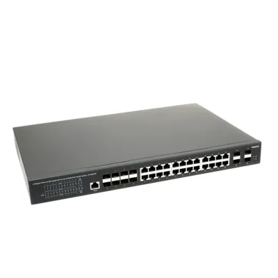 Управляемый L3 PoE коммутатор Gigabit Ethernet на 16xGE RJ-45 c PoE + 8xGE Combo (RJ-45 + SFP) + 4x1G/10G SFP+ Uplink SW-32G4X-3L
