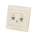 Розетка телефонная RJ11 + компьютерная RJ45 сл. кость Лама