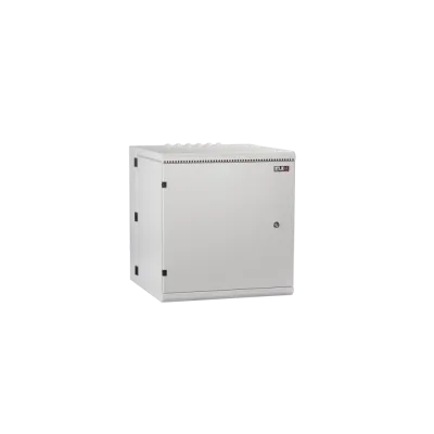 Настенный двухсекционный шкаф NIKOMAX 19'' 6U металлическая дверь промышленный степень защиты IP55 Ш600хВ370хГ600мм серый.