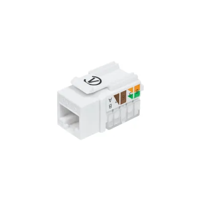Модуль розеточный CAT6 UTP, Keystone, белый, 90 градусов