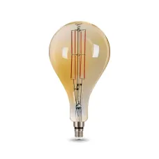 Лампа Gauss Filament А160 8W 780lm 2400К Е27 golden straight LED 1/6