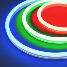 Гибкий неон 12Вт/м 24В RGB IP67 360LED/м MOONLIGHT-PRO-SIDE-X360-20x20mm 10м, вывод боковой, 5 лет