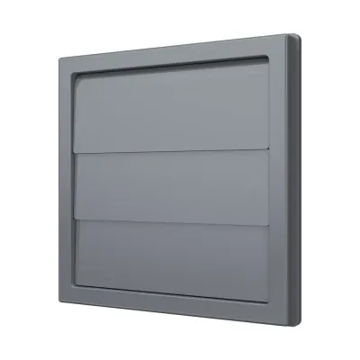 Выход стенной КФ фланец D100 жалюзи 150x150 ASA Gray ERA