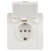 Розетка Intro Style 7-209-01 2P+E Schuko с крышкой штор., 16А-250В, IP44, СУ, белый