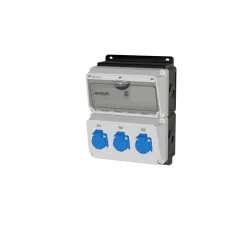 Комбинация розеток , Вход М32, клеммы, УЗО 4P/40A/30mA, 3xSchuko16A, IP54.