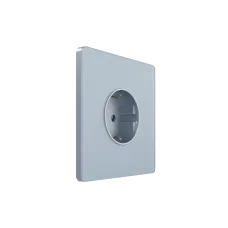 Розетка С/У с ЗК (250В, 16А, защит.шторки), Стальное небо , Systeme Infinity