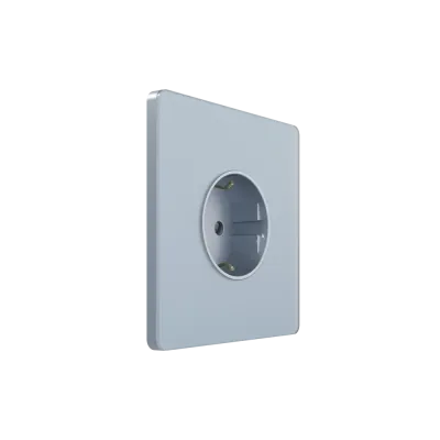 Розетка С/У с ЗК (250В, 16А, защит.шторки), Стальное небо , Systeme Infinity