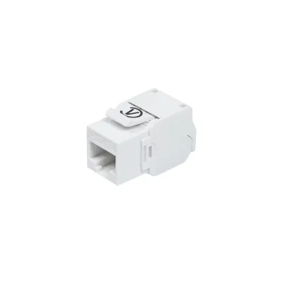 Модуль розеточный СегментЛАН Cat5e UTP, Keystone, безинструментальный монтаж, белый, прозрачн. крышка, 180 градусов