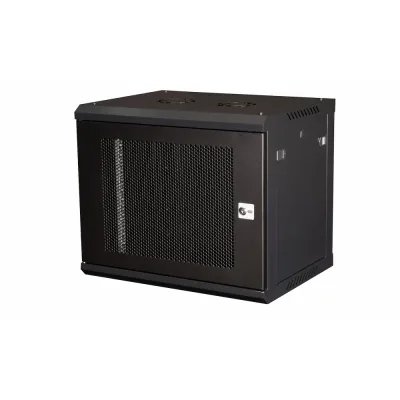 Шкаф 19'' телекоммуникационный настенный, 9U 501х600х450 мм, дверь перфорация, черный
