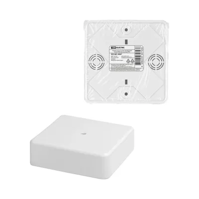 Коробка распаячная КР 100х100х29 ОП белая, IP40, инд. штрихкод TDM