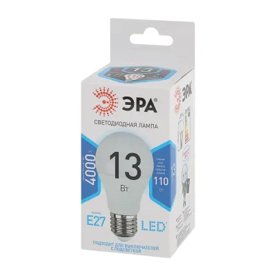 Лампочка светодиодная ЭРА STD LED A60-13W-840-E27 E27 / Е27 13 Вт груша нейтральный белый свет