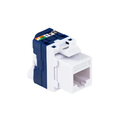 Модуль Keystone кат.5e, UTP, 1xRJ45, T568A/B, без инструмента, белый