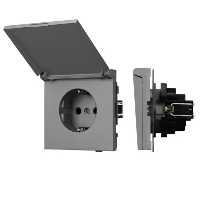 Механизм розетки влагозащищённый SCT-TENDO-MCP-PL-GR 230V, 16A, Серый, 1 пост