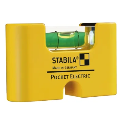 Уровень для электрика тип Pocket Electric (1 горизонтальный, точность 1мм/м) с чехлом на пояс