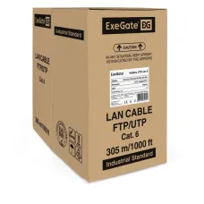 Витая пара U/UTP 4 пары кат 6 CCA 0.57мм (23AWG) 305м серый PVC