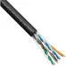 Витая пара U/UTP 4 пары кат 5e CU 0.5мм (24AWG) FLUKE test pass OUT с тросом 305м черный PE