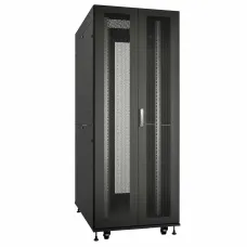 Шкаф серверный телекоммуникационный 19' напольный 42U 800x1200mm передняя и задняя двойные          перфорированные двери, ручки с замком, цвет черны