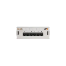 Панель настенная, 6 портов, Кат.6, RJ45/8P8C, неэкран., светло-серая
