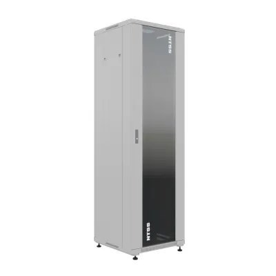 Шкаф напольный универсальный серверный R 22U 600х600мм, 4 профиля 19, двери стекло и сплошная металл, боковые стенки съемные, регулируемые опоры, 