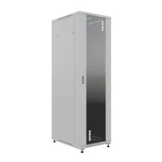Шкаф напольный универсальный серверный R 42U 600х800мм, 4 профиля 19, двери стекло и сплошная металл, боковые стенки съемные, регулируемые опоры, 