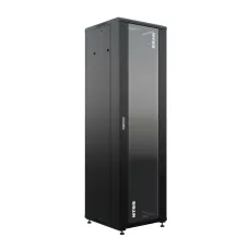 Шкаф напольный универсальный серверный R 47U 600х600мм, 4 профиля 19, двери стекло и сплошная металл, боковые стенки съемные, регулируемые опоры, 