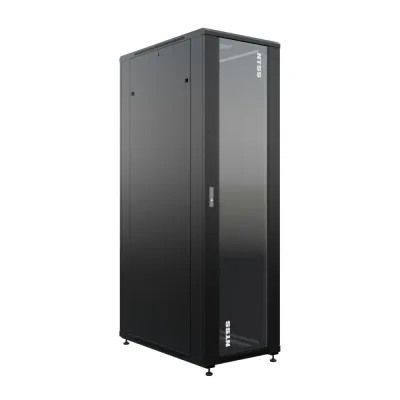 Шкаф напольный универсальный серверный R 47U 600х1000мм, 4 профиля 19, двери стекло и сплошная металл, боковые стенки съемные, регулируемые опоры, 