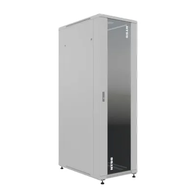 Шкаф напольный универсальный серверный R 47U 800х1000мм, 4 профиля 19, двери стекло и сплошная металл, боковые стенки съемные, регулируемые опоры, 