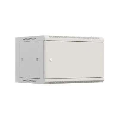 Шкаф настенный телекоммуникационный W 15U 600х600х770мм, 2 профиля 19, дверь сплошная металл, боковые стенки съемные, разобранный, серый RAL 7035
