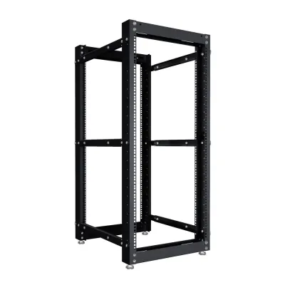 Стойка серверная OR двухрамная 42U 600-1000мм, комплект ножек, черный RAL 9005